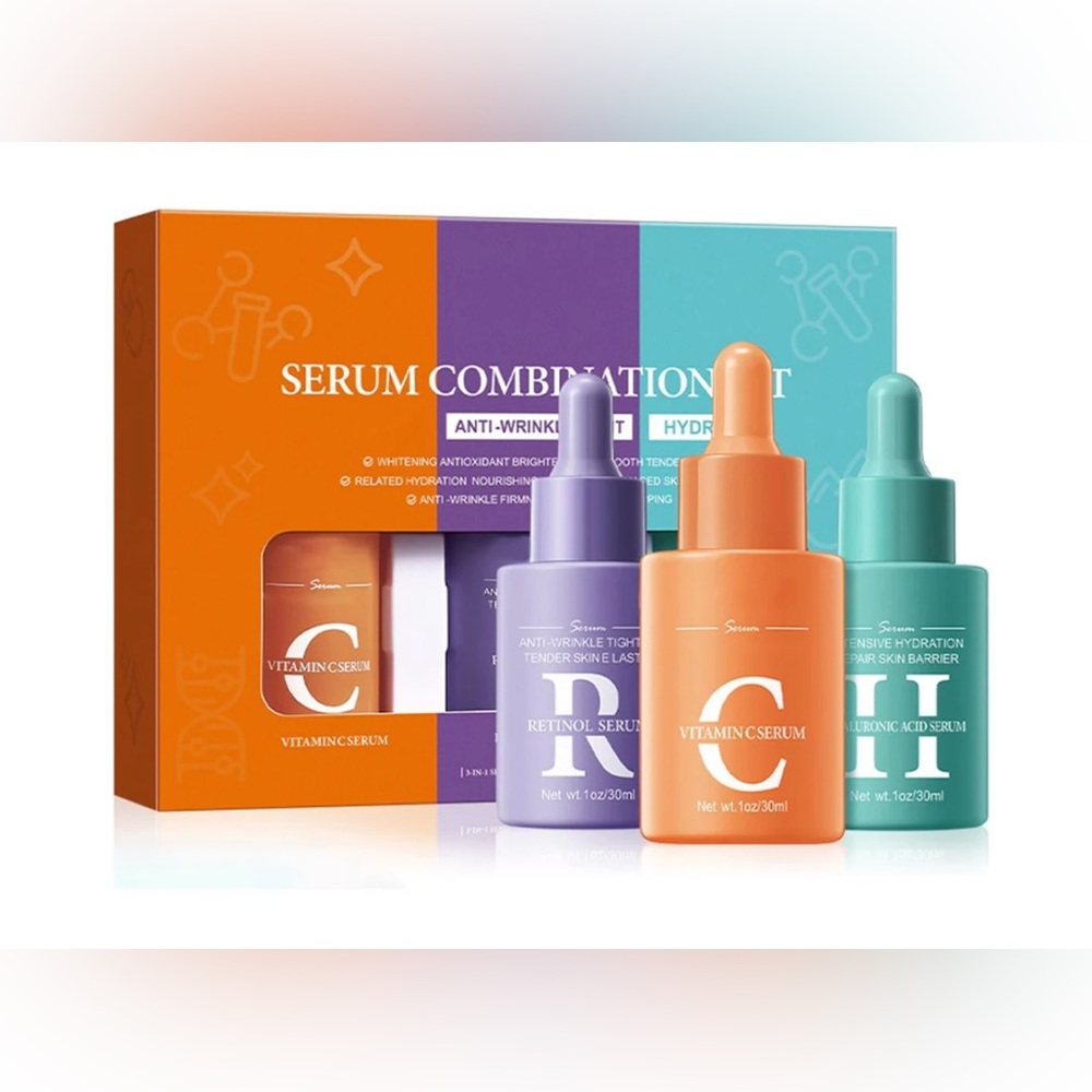 Vitamin C, Retinol, and Hyaluronic Acid Serum Set